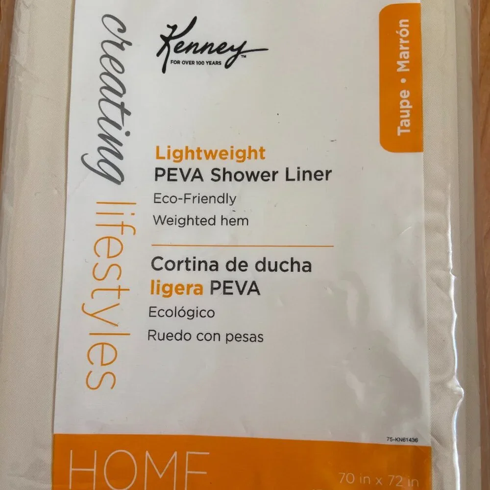 Kenny lightweight PEVA Shower Liner with weighted hem